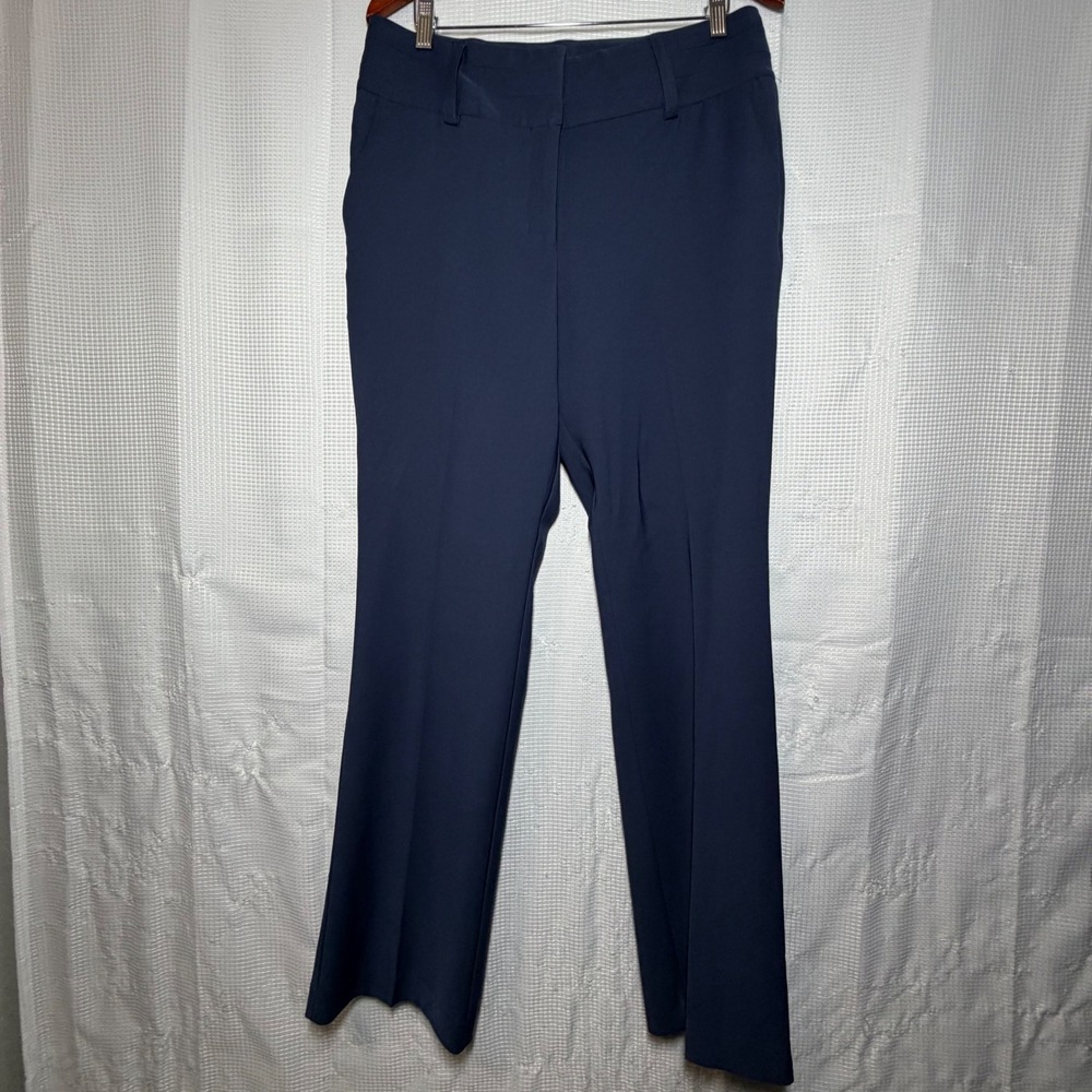 New York & Company Dress Pants Navy Blue Straight Leg Career Trousers Size 14